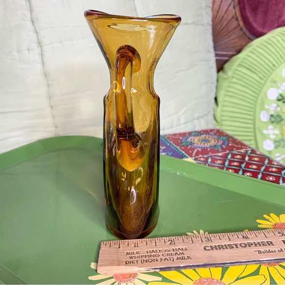 MCM Amber Glass Pitcher - Picture 9 of 9